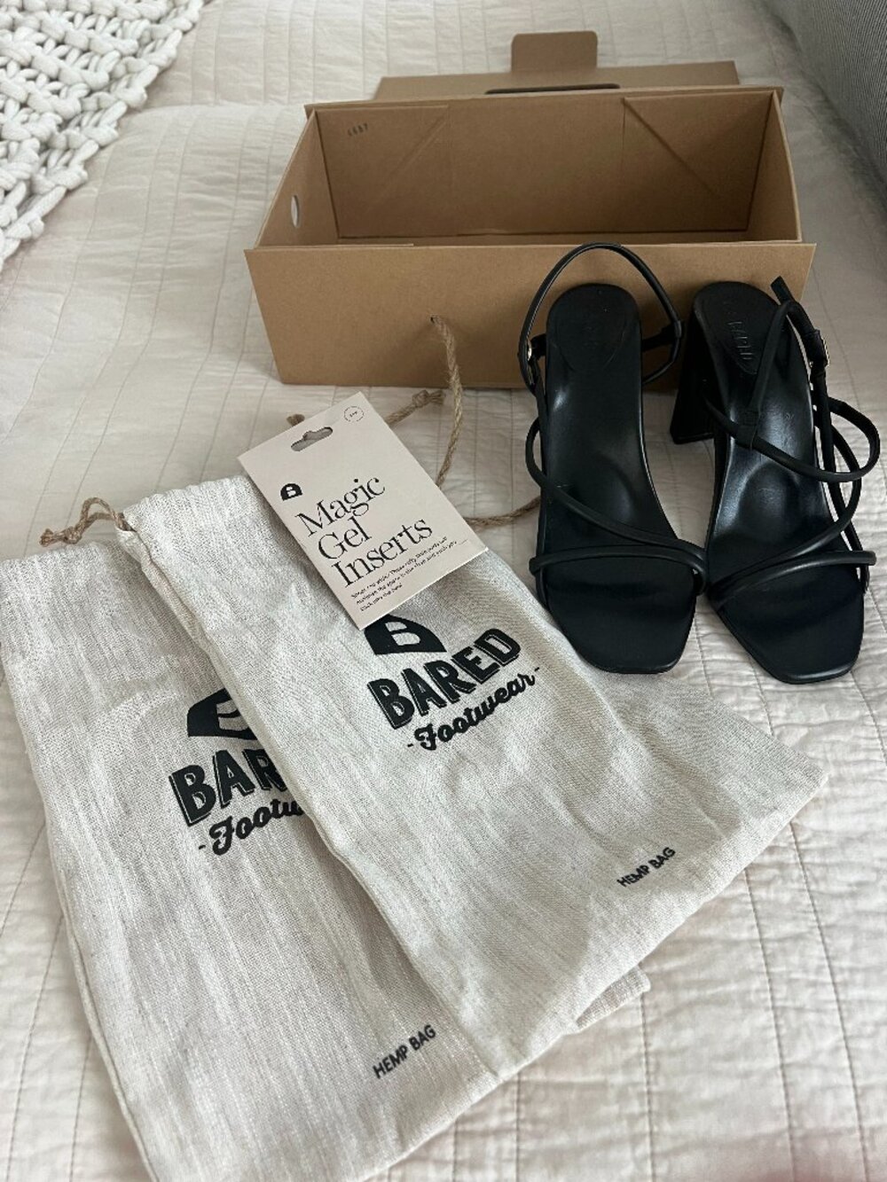 Bared Footwear Godwit Black Leather Heeled Sandals EU 37 | New, Never Worn